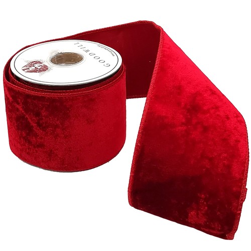 Rotes samt schleifenband - rotes,