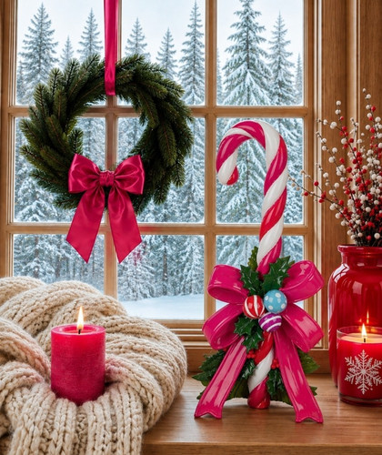Dekoration zuckerstangen pink - dekoration,