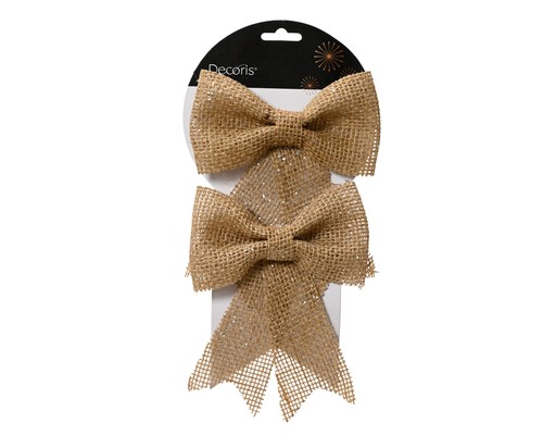 Schleifen jute optik 17cm 2er - jute,