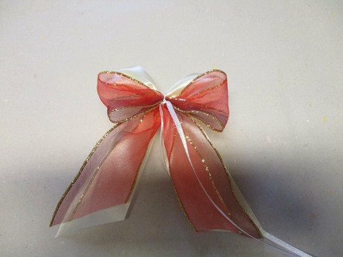 Deko schleifen creme rot - ,