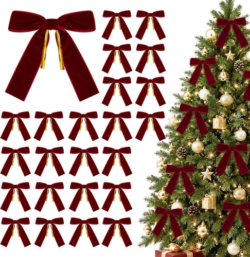 Weihnachtsbaum rote schleifen - rote,