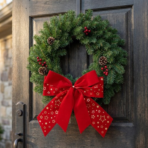 Rote weihnachtsschleife 21cm - rote,
