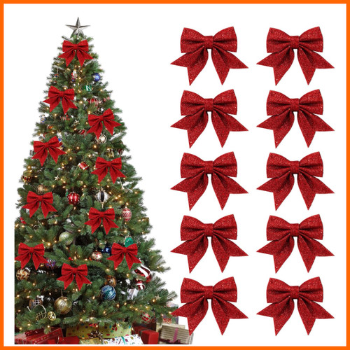 Rote schleifen weihnachtsbaum - schleifen,