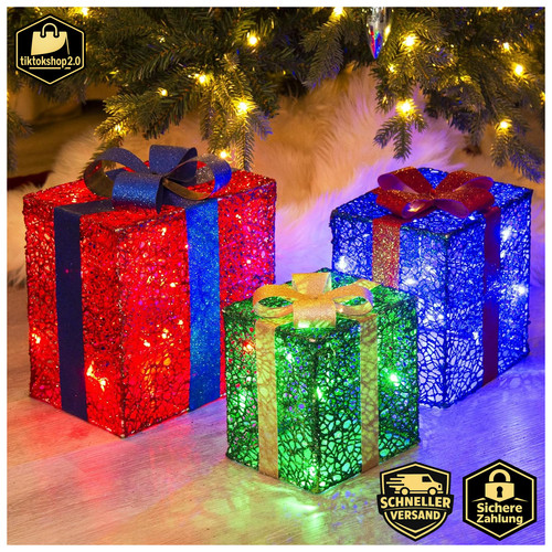 Led weihnachtsdeko geschenkbox - led,