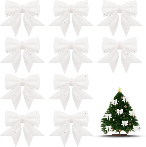 Weihnachtsdeko schleifen weiß - schleifen,