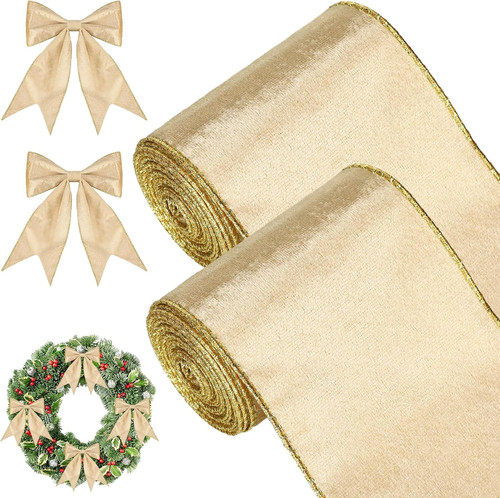 Weihnachtsband samt gold 10cm - samt,