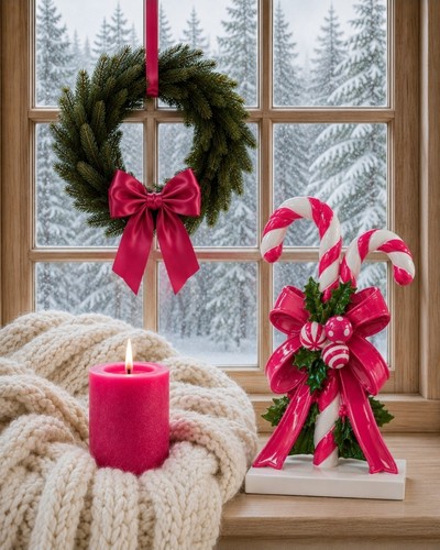 Dekoration zuckerstangen pink - zuckerstangen,