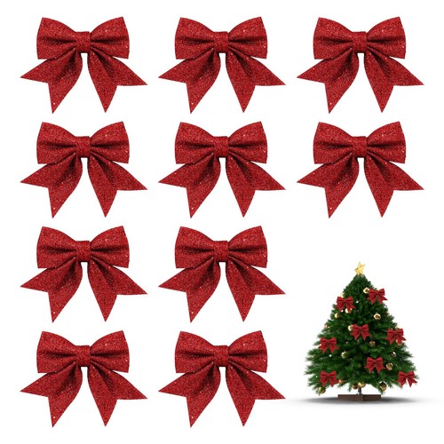 10x weiße weihnachtsschleifen - 10x,