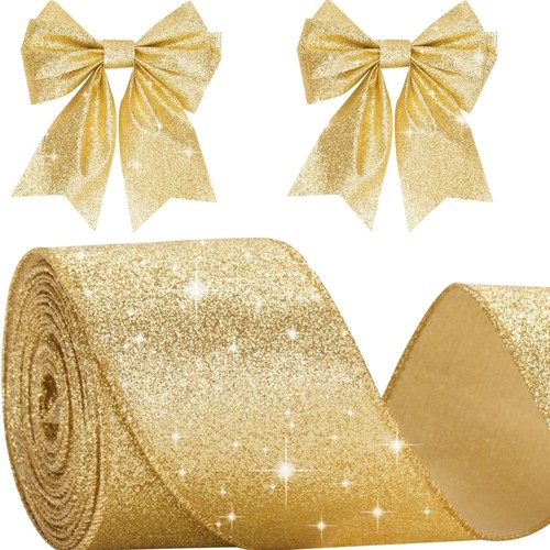 Geschenkband gold glitzer - geschenkband,