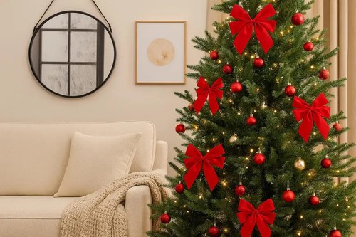 Weihnachtsschleife rot - weihnachtsschleife,