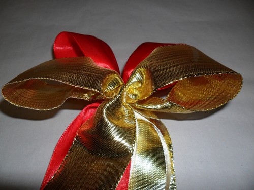 Deko schleifen rot gold - -,