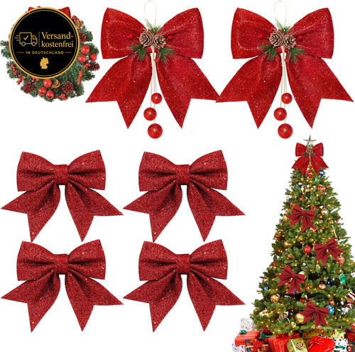 Weihnachtsdeko schleifen set - weihnachtsdeko,