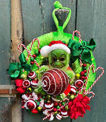 Grinch weihnachts türkranz - grinch, weihnachts-türkranz